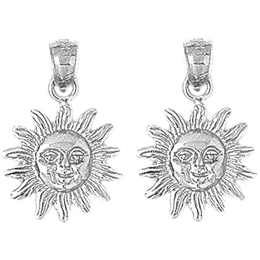 Sterling Silver 22mm Sun Earrings