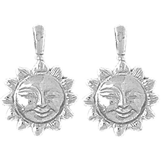 Sterling Silver 16mm Sun Earrings