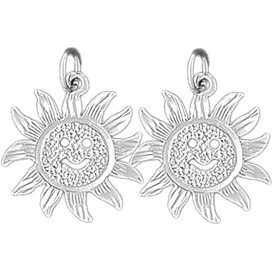 Sterling Silver 21mm Sun Earrings