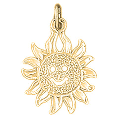 Yellow Gold-plated Silver Sun Pendant
