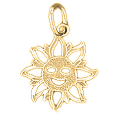 Yellow Gold-plated Silver Sun Pendant