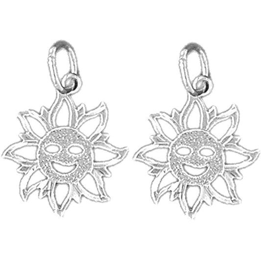 Sterling Silver 18mm Sun Earrings