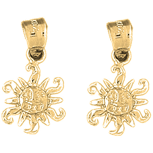Yellow Gold-plated Silver 20mm Sun Earrings