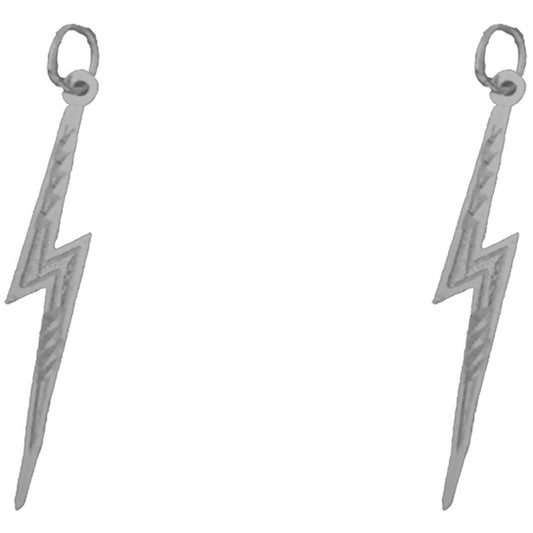 Sterling Silver 37mm Lightning Bolt Earrings
