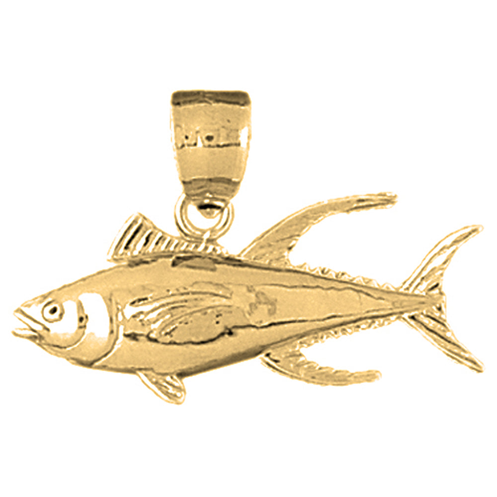 Yellow Gold-plated Silver Tuna Pendant