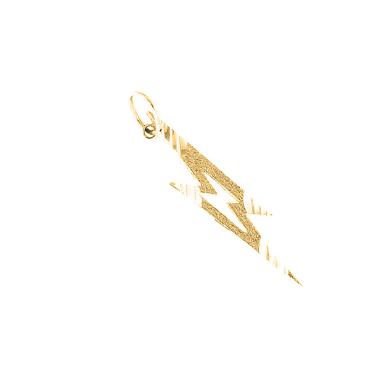 Yellow Gold-plated Silver Lightning Bolt Pendant