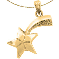 Colgante de estrella fugaz de plata de ley (bañado en rodio o oro amarillo)