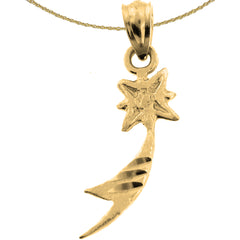 Sterling Silver Shooting Star Pendant (Rhodium or Yellow Gold-plated)