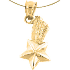 Sterling Silver Shooting Star Pendant (Rhodium or Yellow Gold-plated)