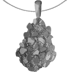 Sterling Silver Nugget Pendant (Rhodium or Yellow Gold-plated)