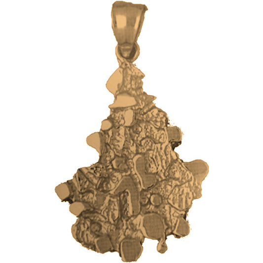 Yellow Gold-plated Silver Nugget Pendant