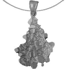 Sterling Silver Nugget Pendant (Rhodium or Yellow Gold-plated)