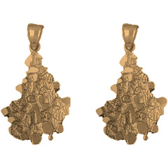 14K or 18K Gold 40mm Nugget Earrings