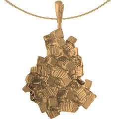Sterling Silver Nugget Pendant (Rhodium or Yellow Gold-plated)