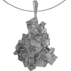 Sterling Silver Nugget Pendant (Rhodium or Yellow Gold-plated)