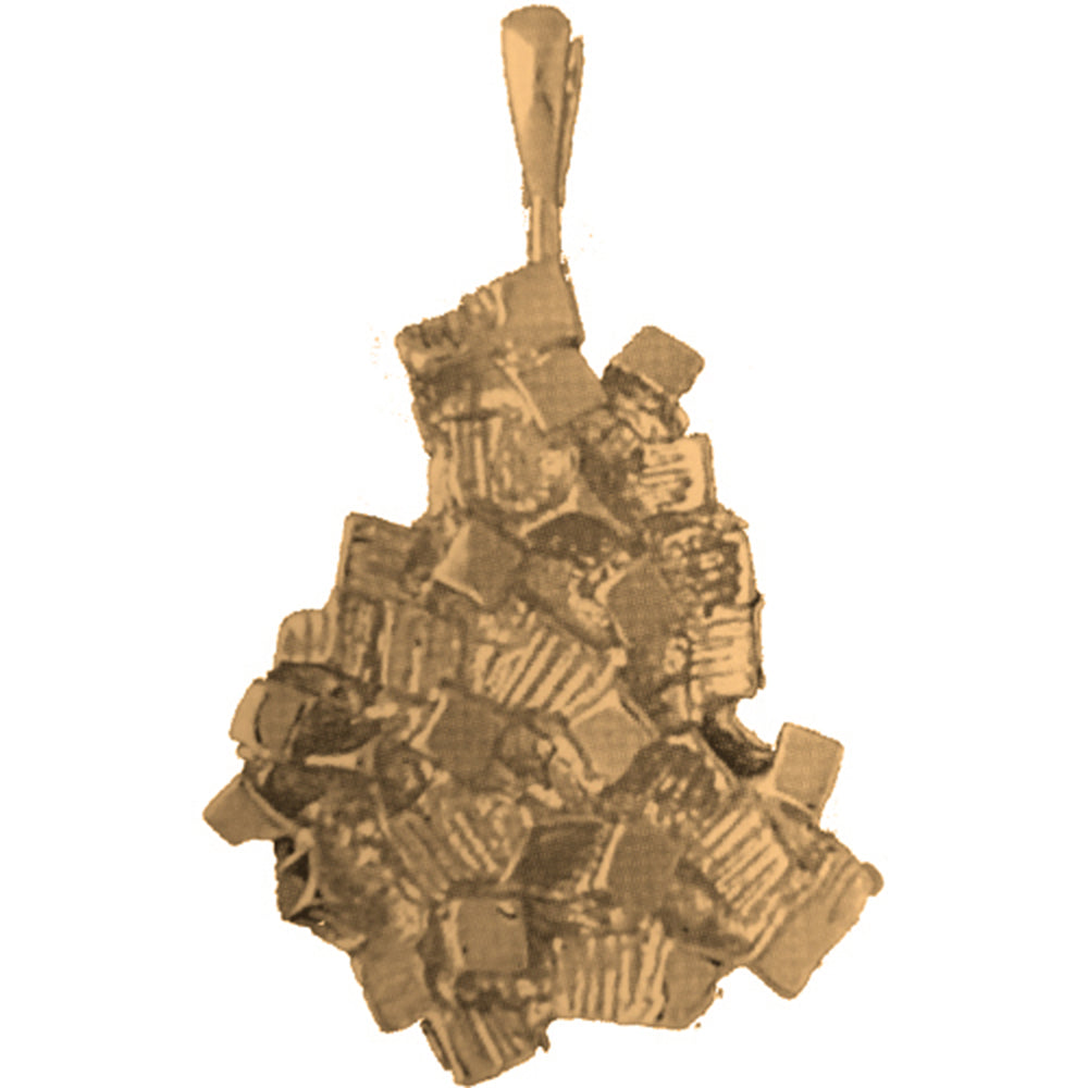 Yellow Gold-plated Silver Nugget Pendant