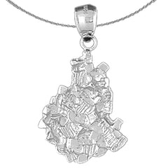 Sterling Silver Nugget Pendant (Rhodium or Yellow Gold-plated)