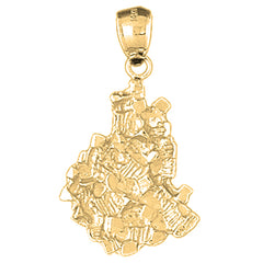 Yellow Gold-plated Silver Nugget Pendant