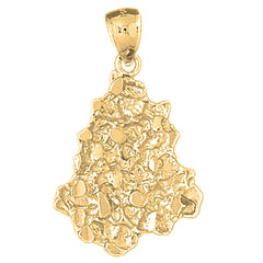 Yellow Gold-plated Silver Nugget Pendant