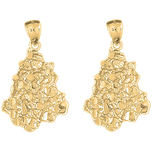 Yellow Gold-plated Silver 38mm Nugget Earrings