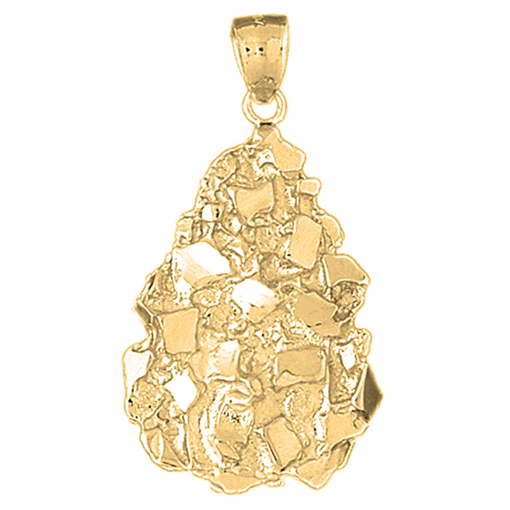 Yellow Gold-plated Silver Nugget Pendant
