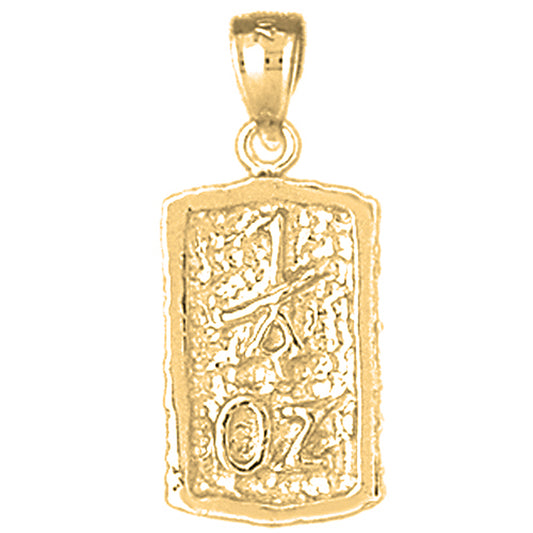 Yellow Gold-plated Silver "1 Oz" Nugget Pendant