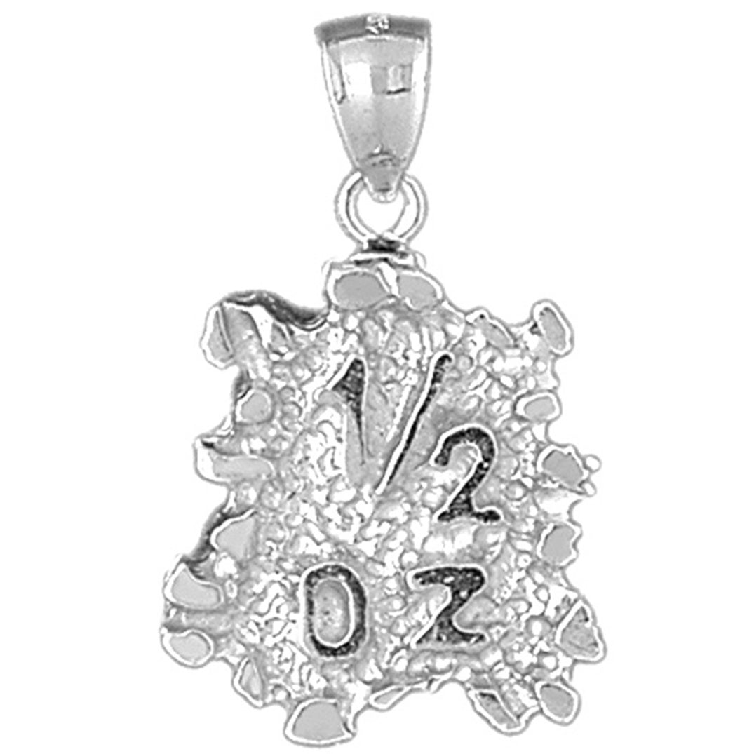 Sterling Silver "1/2 Oz" Nugget Pendant