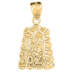 Yellow Gold-plated Silver "1/4 Oz" Nugget Pendant