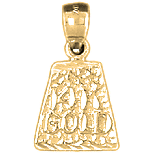 Yellow Gold-plated Silver "14K Gold" Nugget Pendant