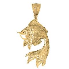 Yellow Gold-plated Silver Goldfish Pendant