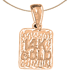 14K or 18K Gold "14K Yellow Gold" Nugget Pendant