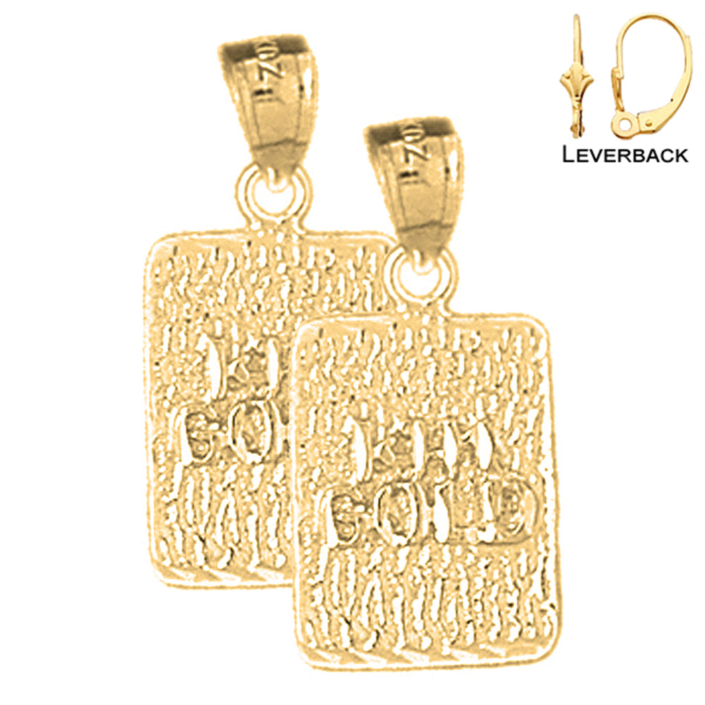 14K or 18K Gold 24mm Nugget Earrings