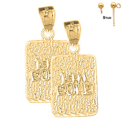 Sterling Silver 24mm Nugget Earrings (White or Yellow Gold Plated)