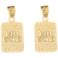 Yellow Gold-plated Silver 24mm Nugget Earrings