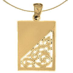 Sterling Silver Handcut Engraveable Plate Pendant (Rhodium or Yellow Gold-plated)