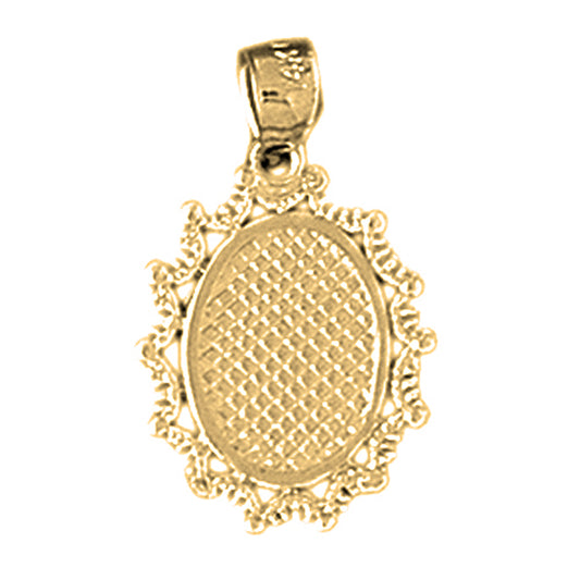 Yellow Gold-plated Silver Handcut Frame Plate Pendant