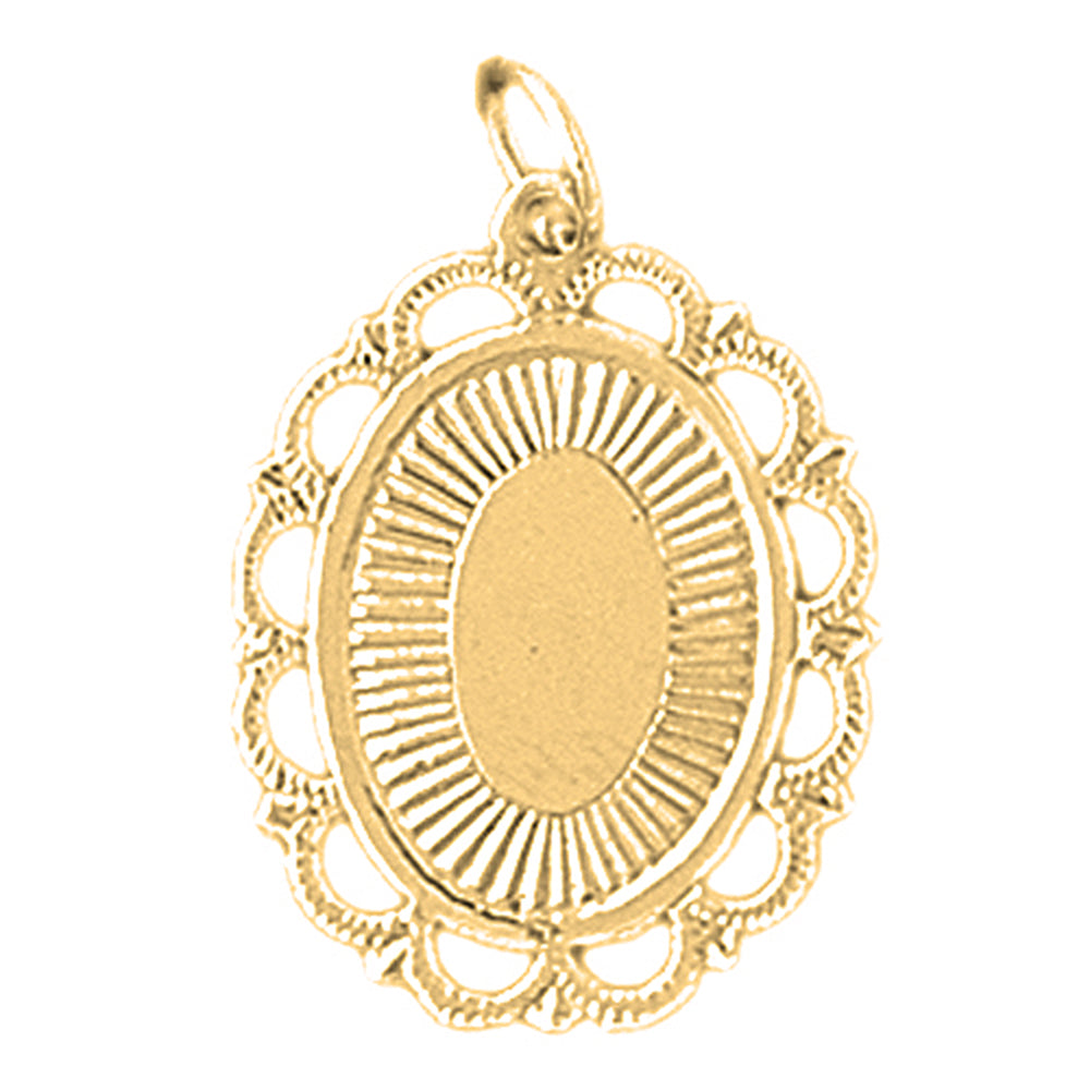 Yellow Gold-plated Silver Handcut Engraveable Plate Pendant