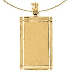 Sterling Silver Handcut Engraveable Plate Pendant (Rhodium or Yellow Gold-plated)