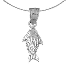 Sterling Silver Halibut Pendant (Rhodium or Yellow Gold-plated)