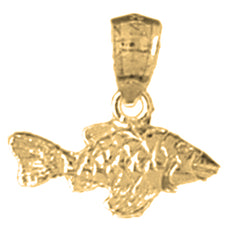 Yellow Gold-plated Silver Halibut Pendant