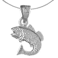 Sterling Silver Halibut Pendant (Rhodium or Yellow Gold-plated)