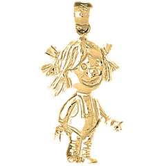 Yellow Gold-plated Silver Girl Pendant
