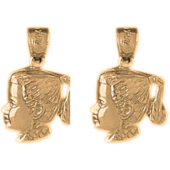 14K or 18K Gold 28mm Girl Earrings