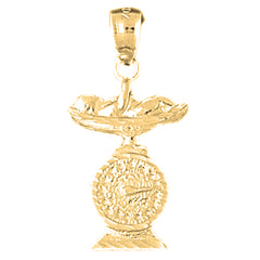 Yellow Gold-plated Silver Baby On Weighing Machine Pendants