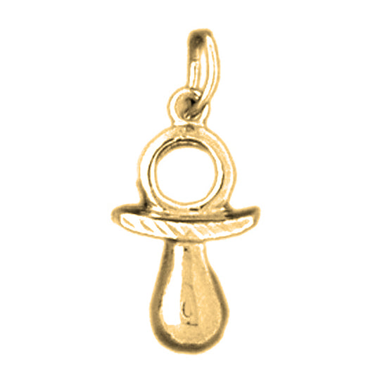 Yellow Gold-plated Silver Pacifier Pendants