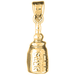 Yellow Gold-plated Silver Baby Bottle Pendants