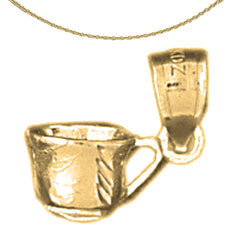 Sterling Silver 3D Sippy Cup Pendants (Rhodium or Yellow Gold-plated)