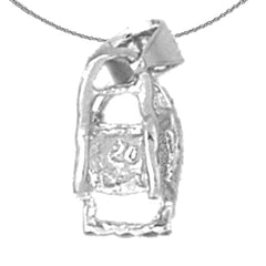 Sterling Silver 3D Baby Chair Pendants (Rhodium or Yellow Gold-plated)