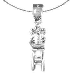 14K or 18K Gold 3D Baby Chair Pendant