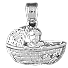 Sterling Silver Baby Basket Pendants